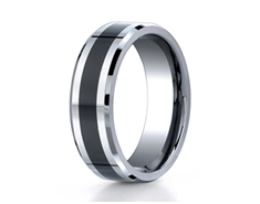 Cobaltchrome 7mm Comfort-Fit Ceramic Inlay Design Ring 11550CC